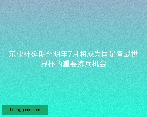东亚杯延期至明年7月将成为国足备战世界杯的重要练兵机会